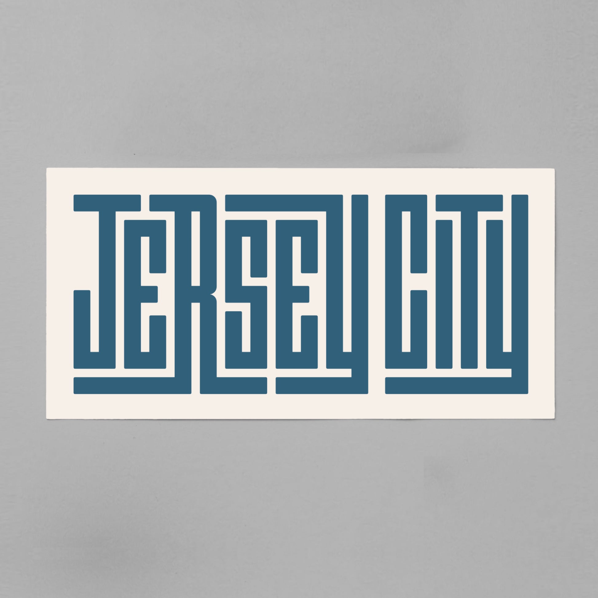 Unframed Jersey City Poster on Gray Background