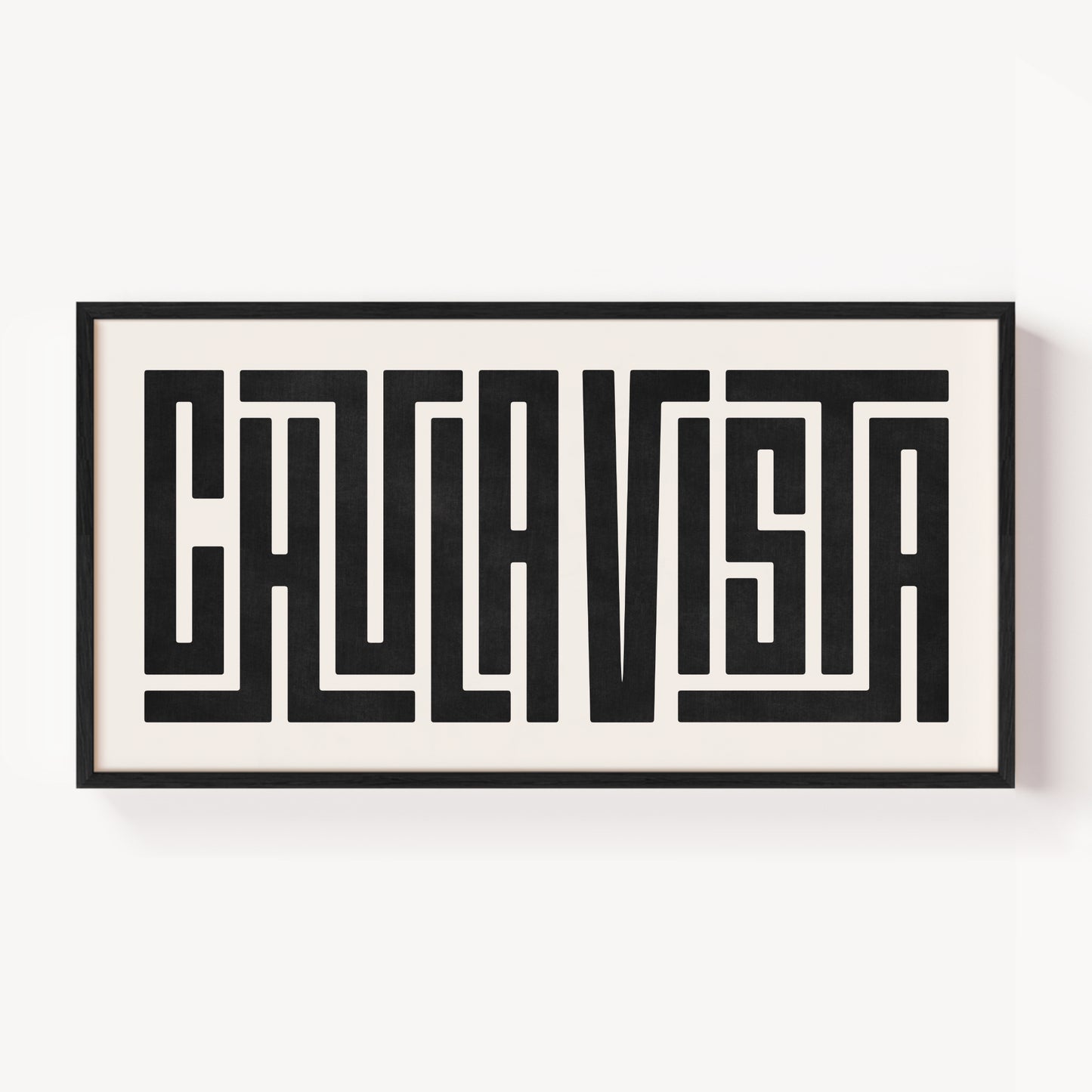 Modern Framed Chula Vista Art - Black Typography Design on White Background
