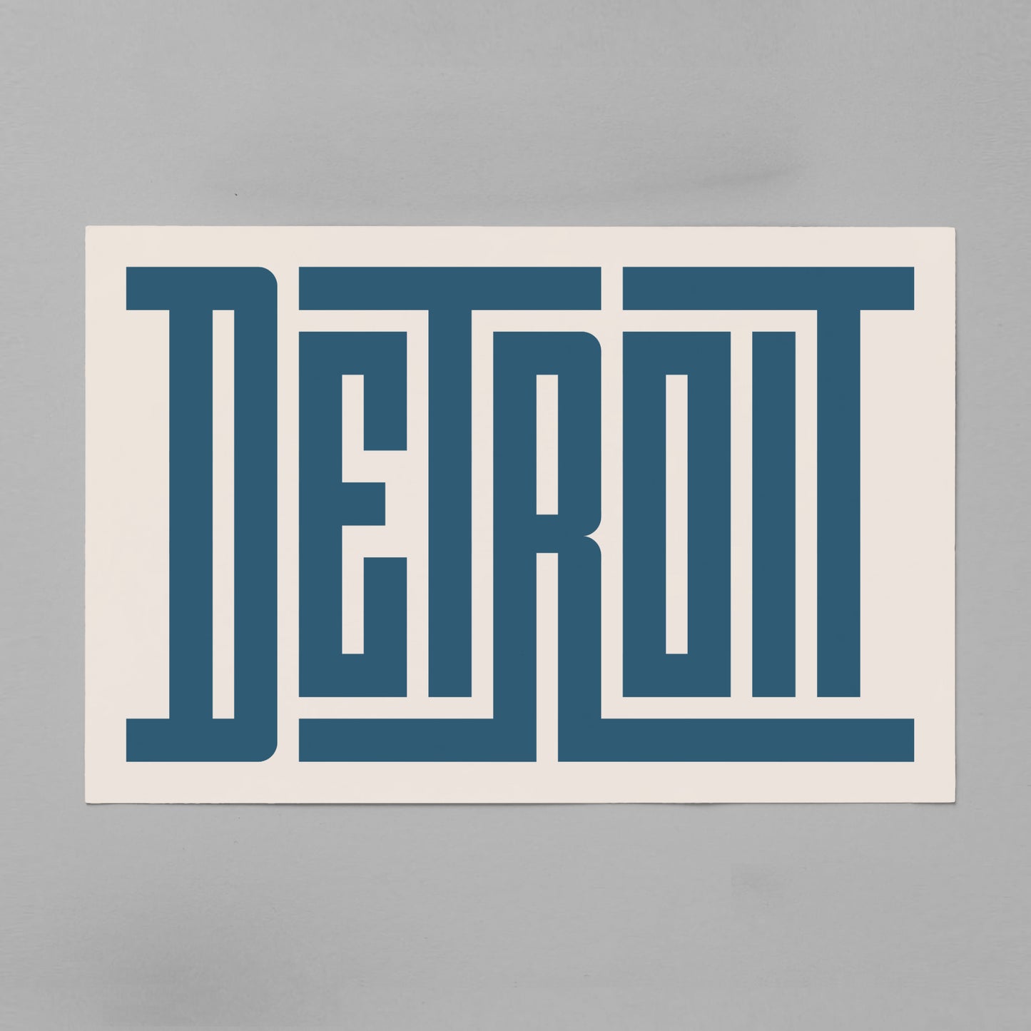 Unframed Detroit Poster on Gray Background