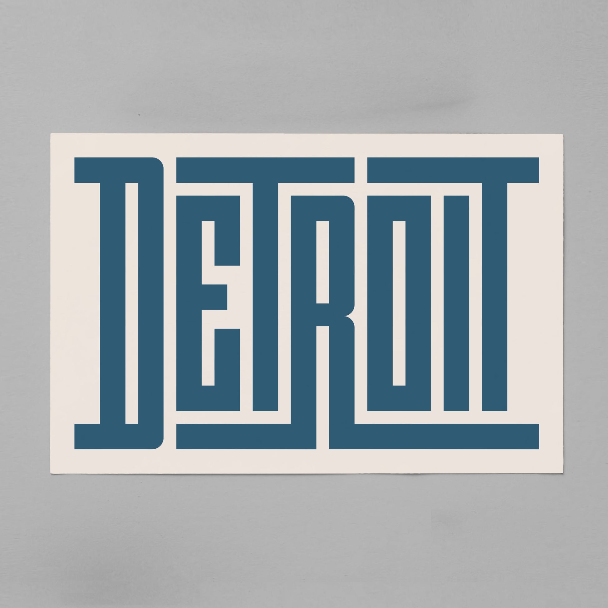 Unframed Detroit Poster on Gray Background