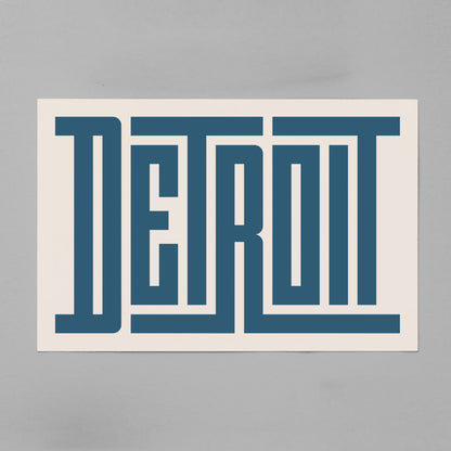 Unframed Detroit Poster on Gray Background