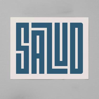 Unframed Salud Poster on Gray Background