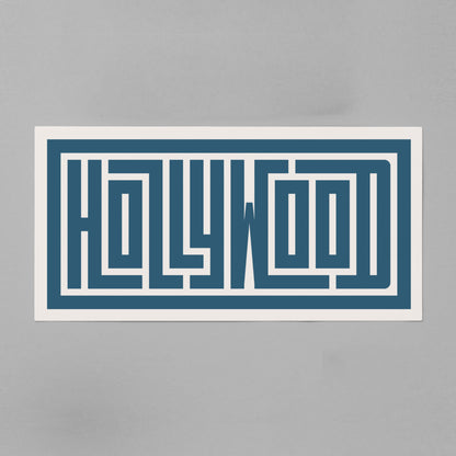 Personalized Hollywood poster in Black Frame above desk in minimalist dorm room.