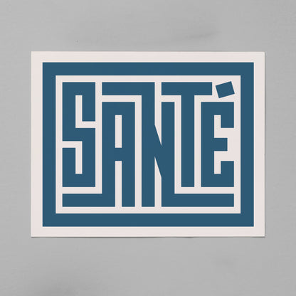 Unframed Santé Poster on Gray Background