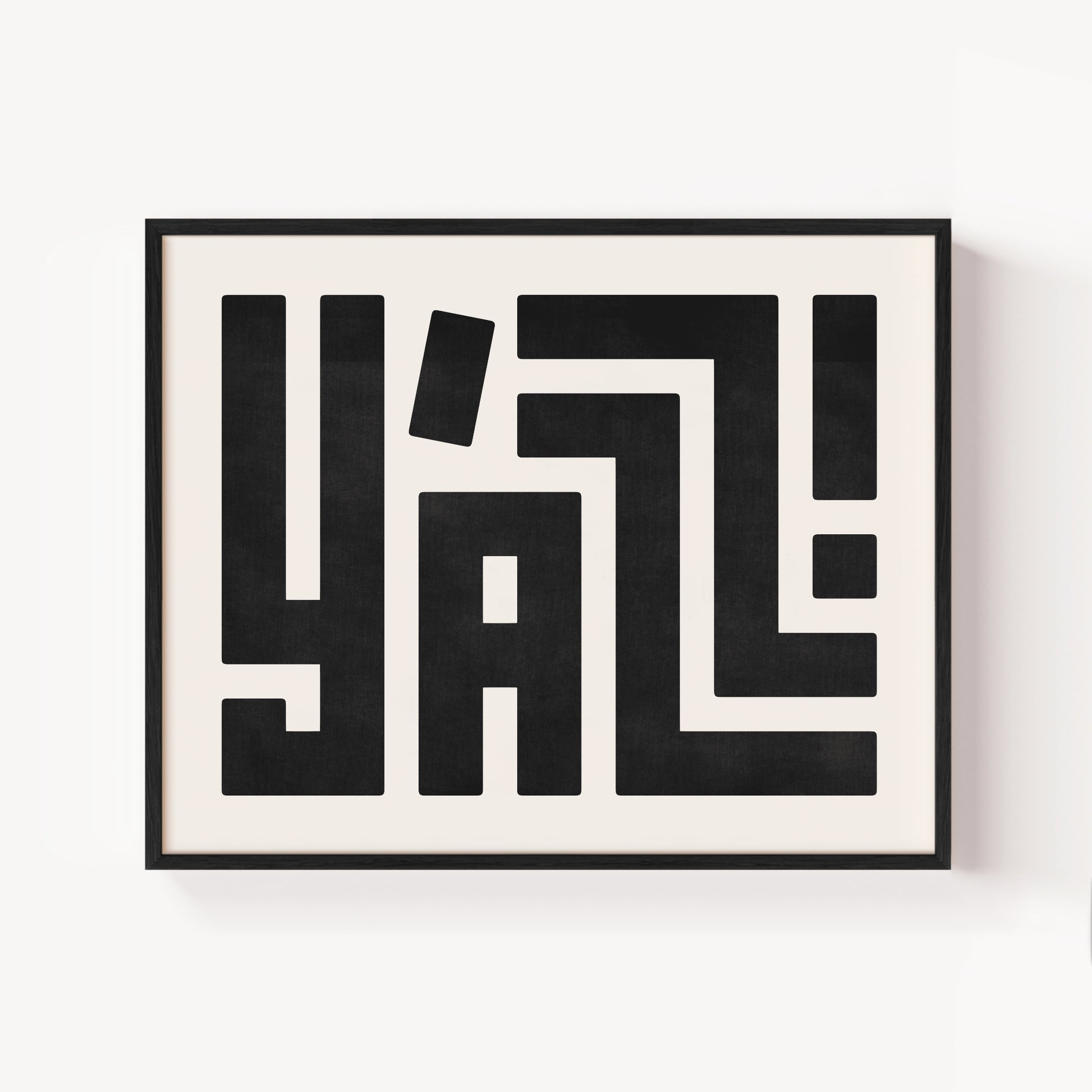 Modern Framed Y'all Art - Black Typography Design on White Background