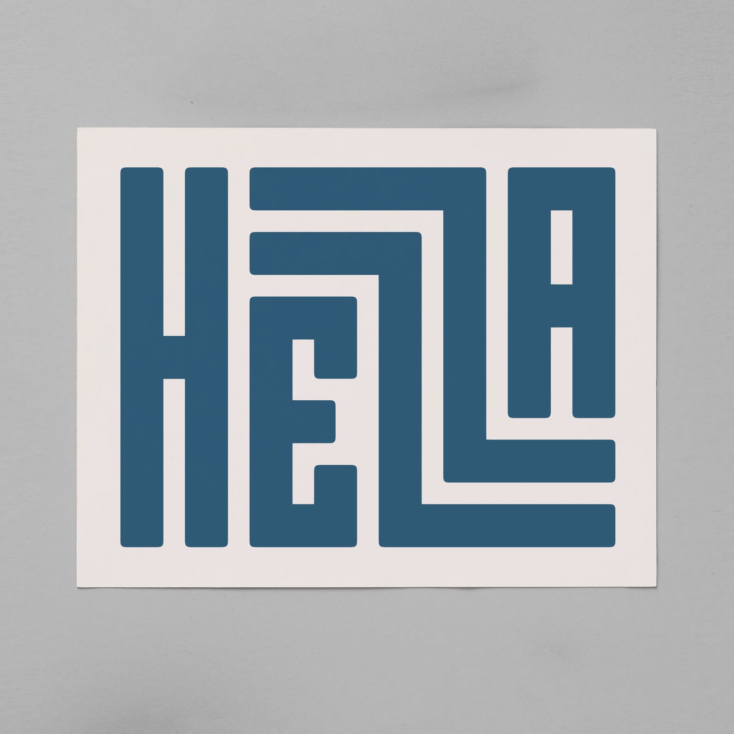 Unframed Hella Poster on Gray Background
