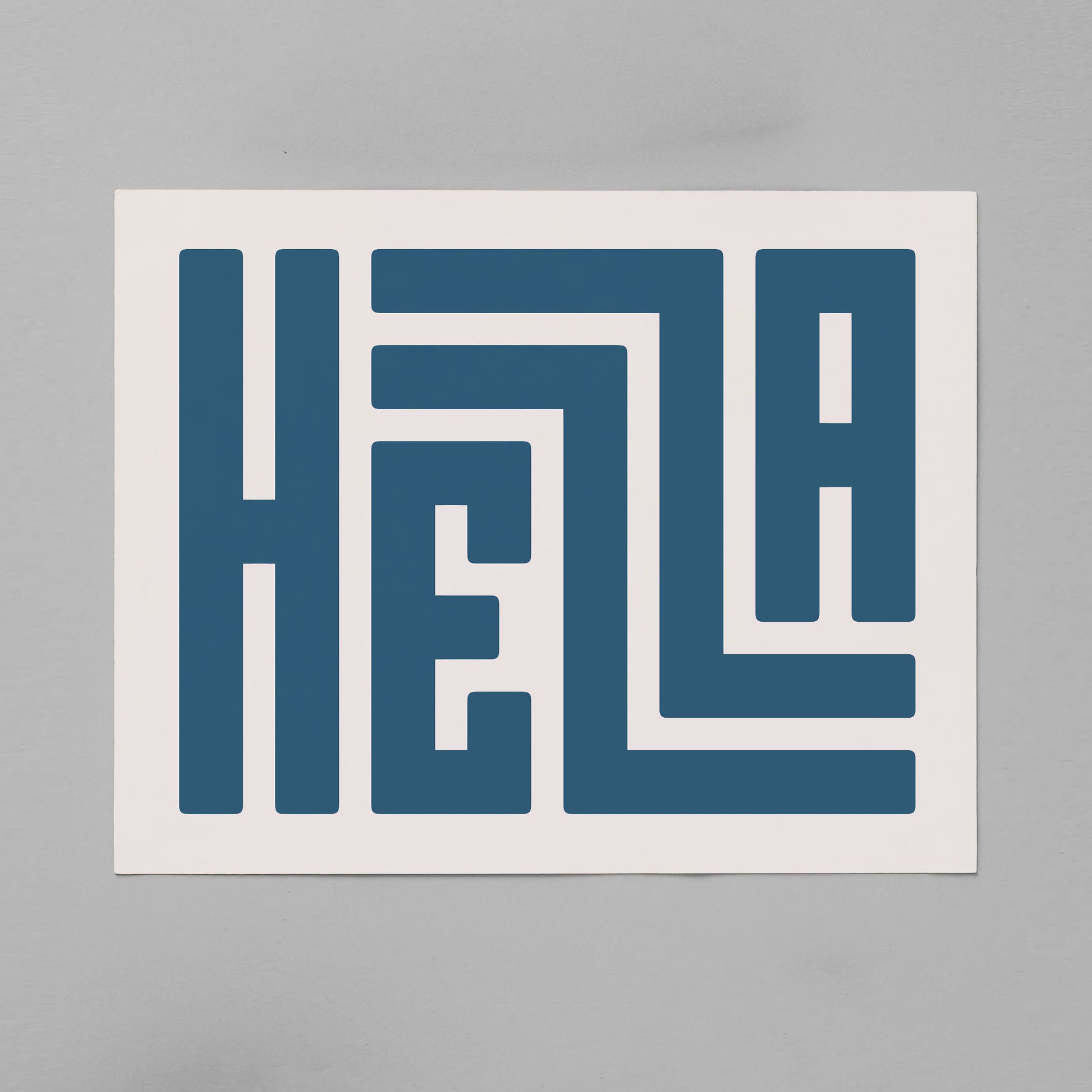 Unframed Hella Poster on Gray Background