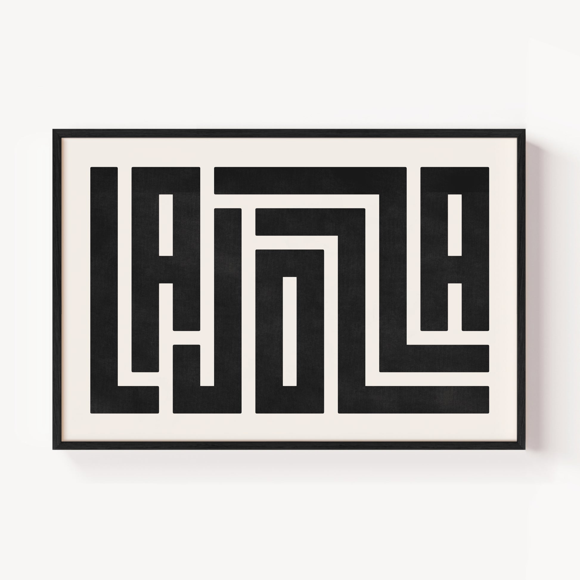 Modern Framed La Jolla Art - Black Typography Design on White Background