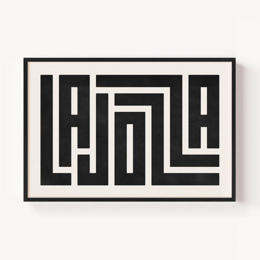Modern Framed La Jolla Art - Black Typography Design on White Background