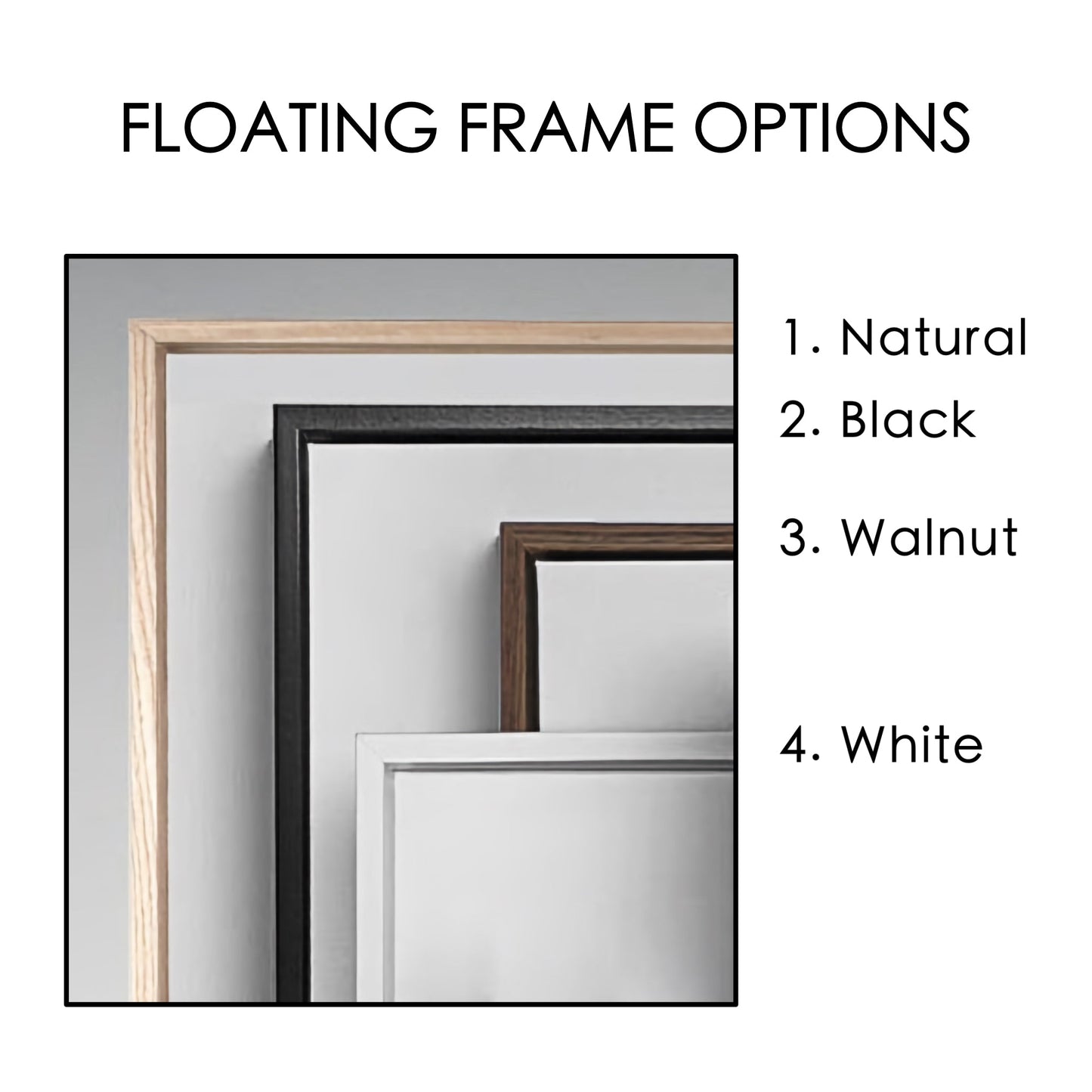 Floating frame color options for canvas options