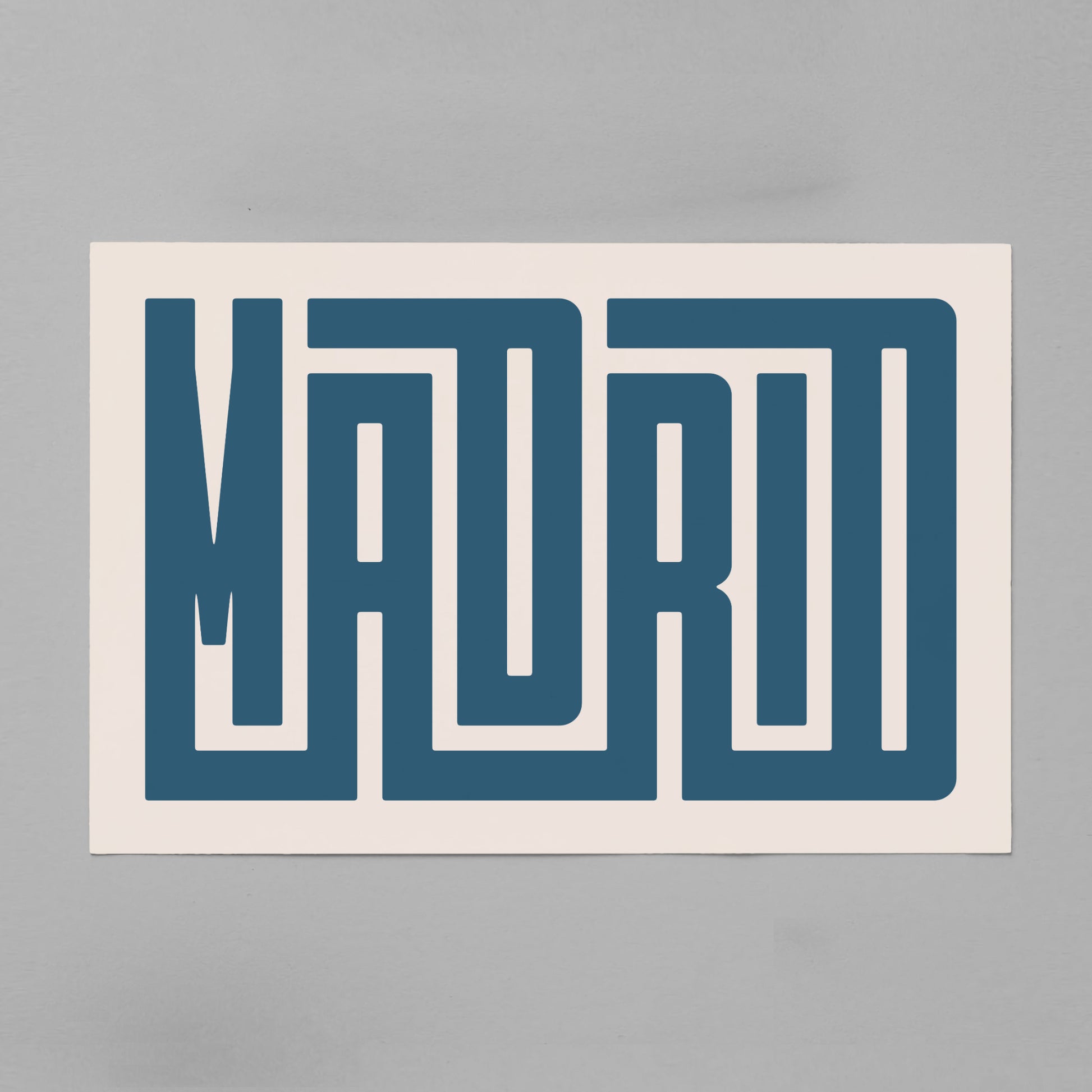 Unframed Madrid Poster on Gray Background
