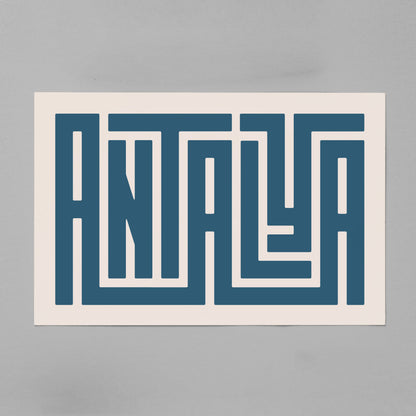 Unframed Antalya Poster on Gray Background