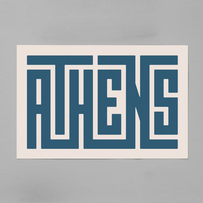 Unframed Athens Poster on Gray Background