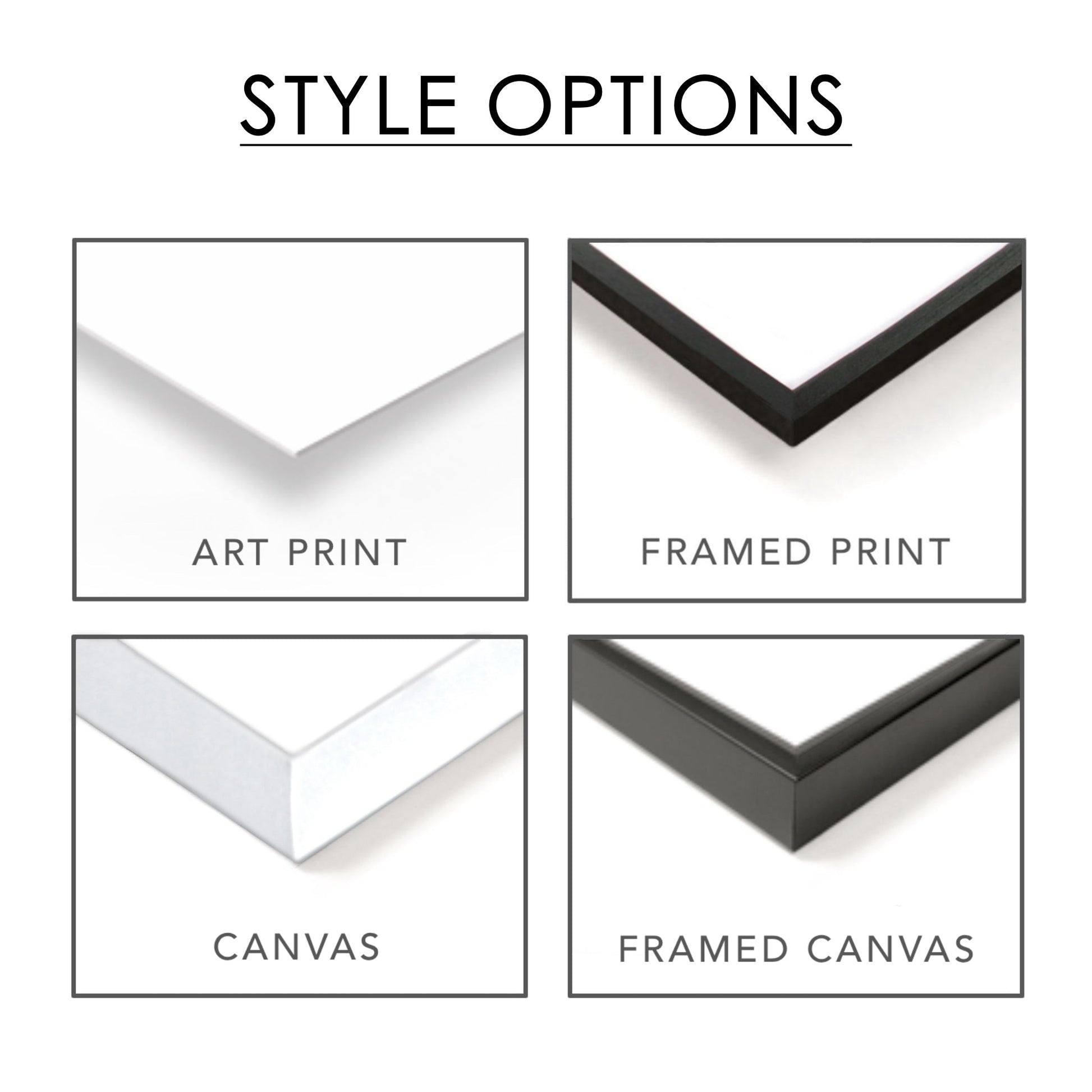 Print style options for Serif Typograpny Prints