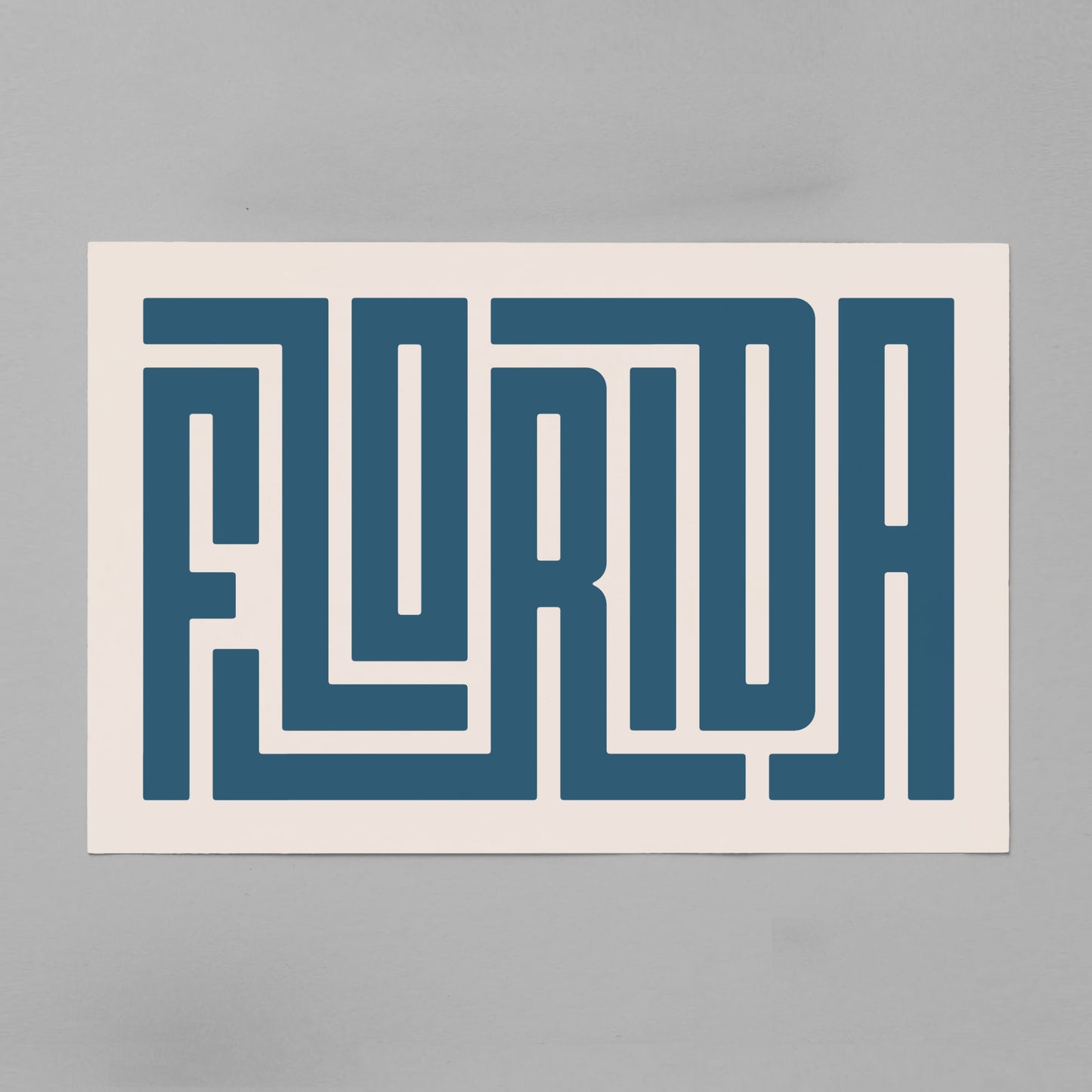 Unframed Florida Poster on Gray Background