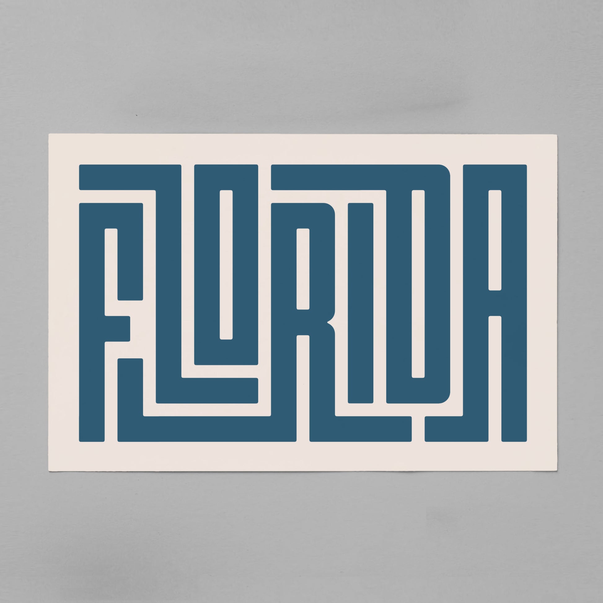 Unframed Florida Poster on Gray Background