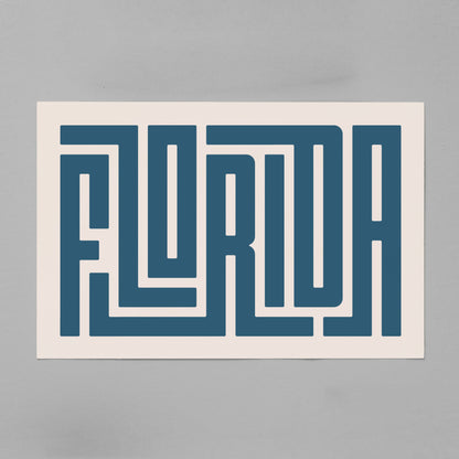 Unframed Florida Poster on Gray Background
