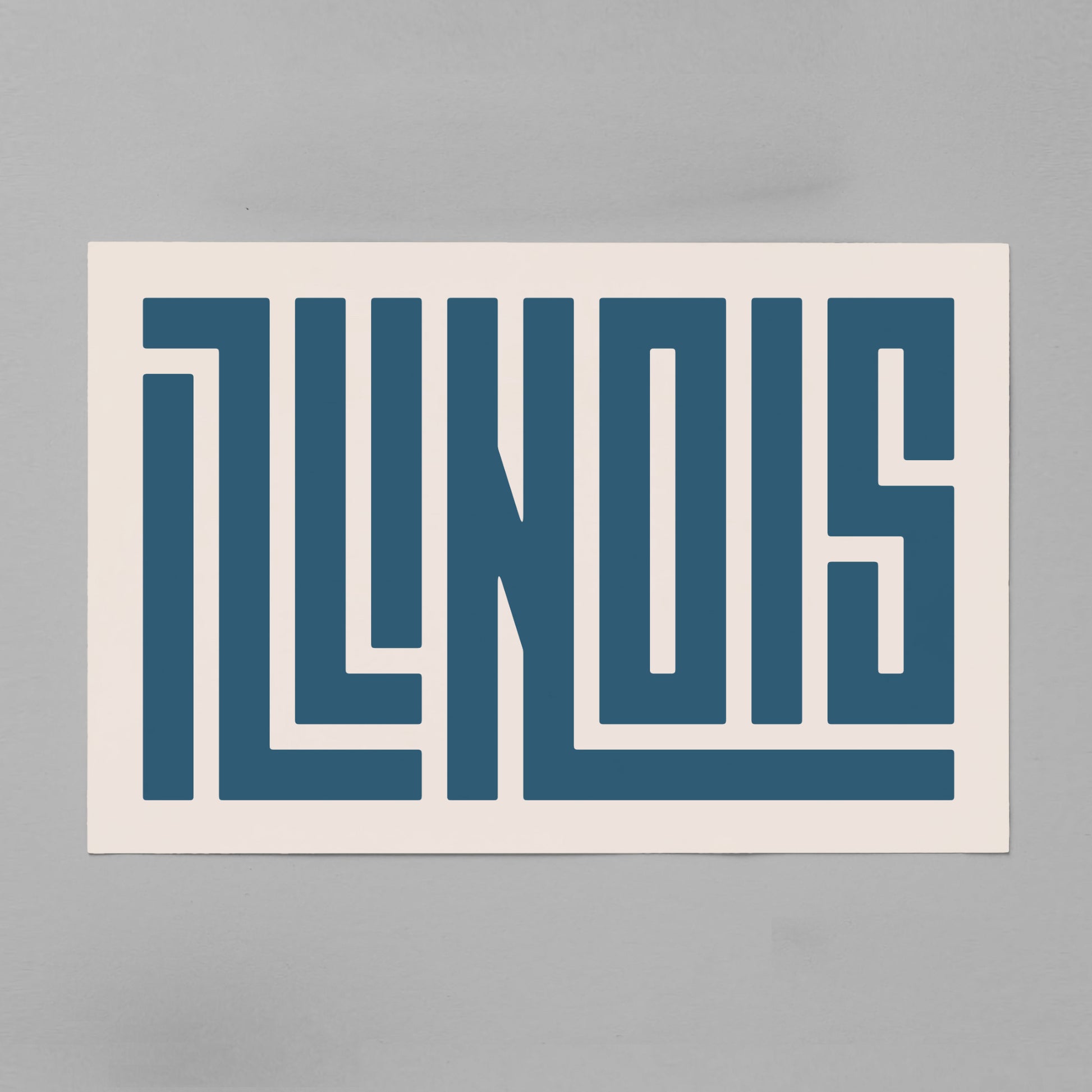 Unframed Illinois Poster on Gray Background