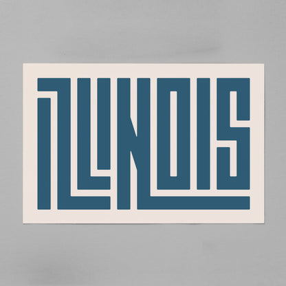 Unframed Illinois Poster on Gray Background