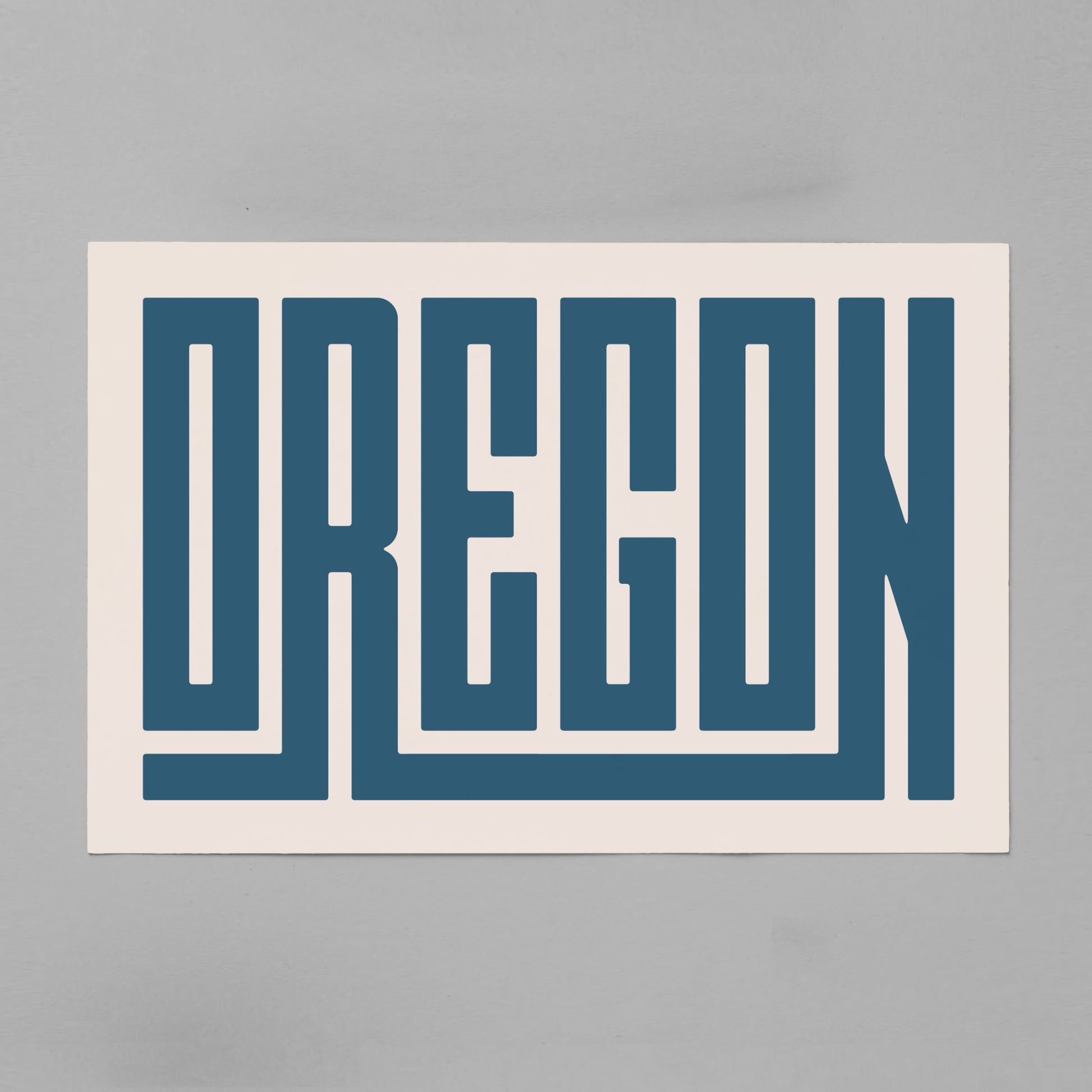 Unframed Oregon Poster on Gray Background