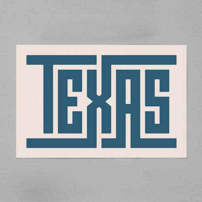 Unframed Texas Poster on Gray Background