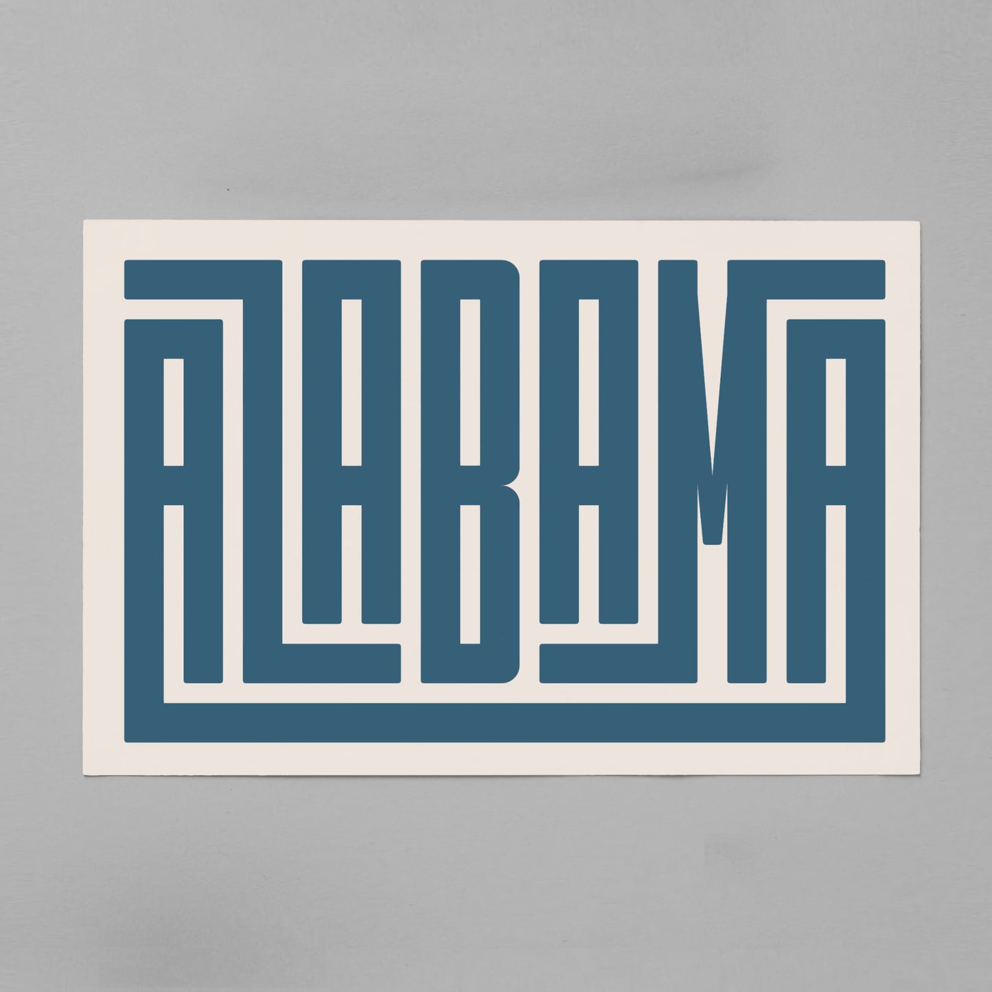 Unframed Alabama Poster on Gray Background