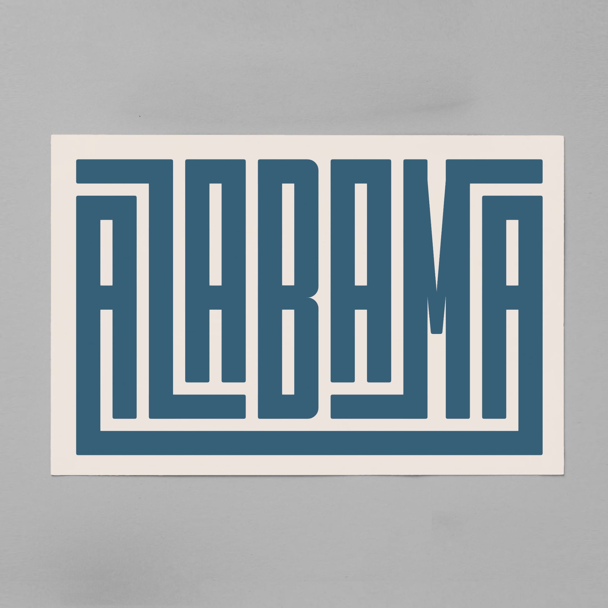Unframed Alabama Poster on Gray Background